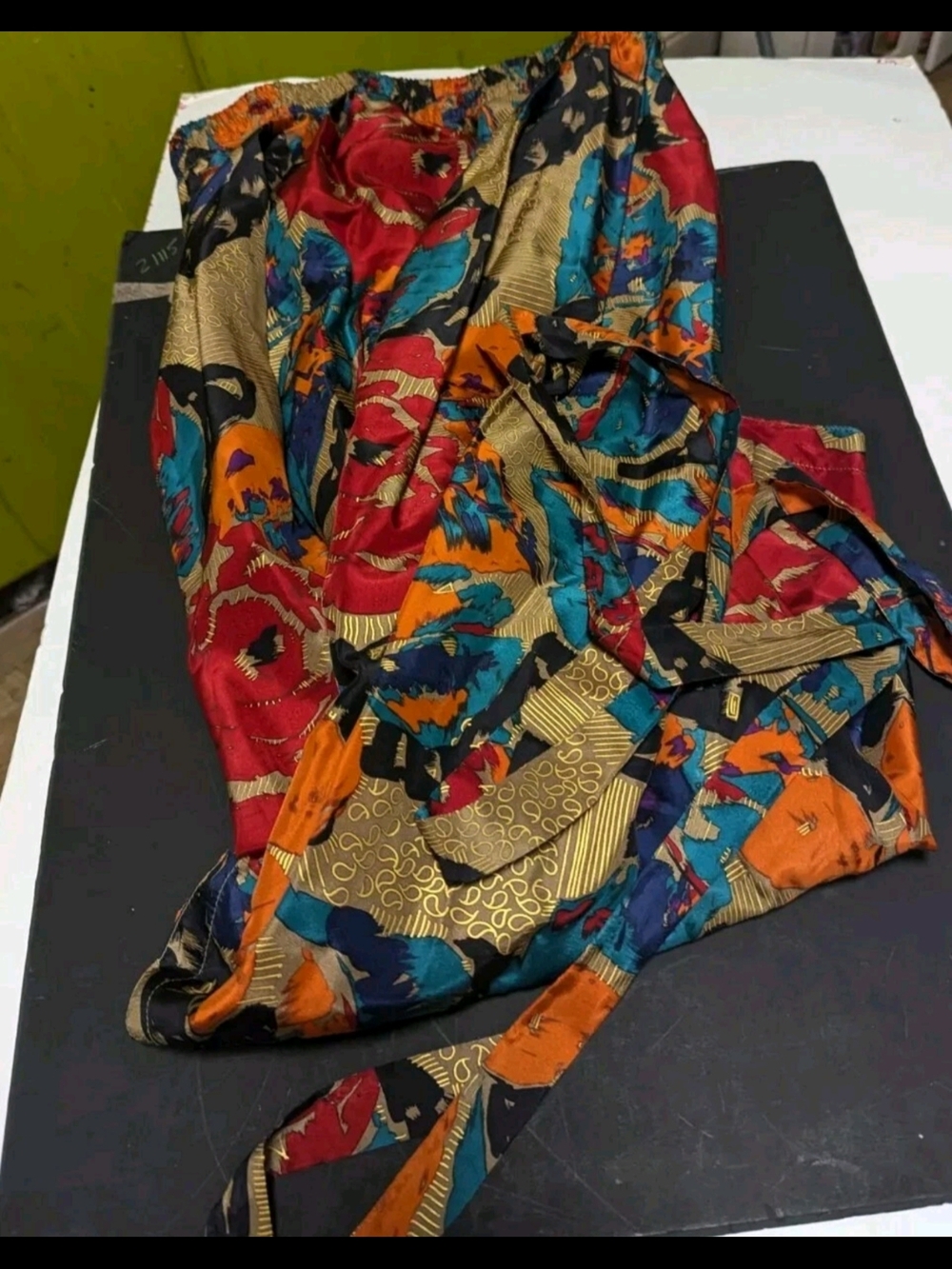 Rafaella Multicolor Metallic 100% Silk Romantic Floral  Skirt Med - Picture 6 of 7